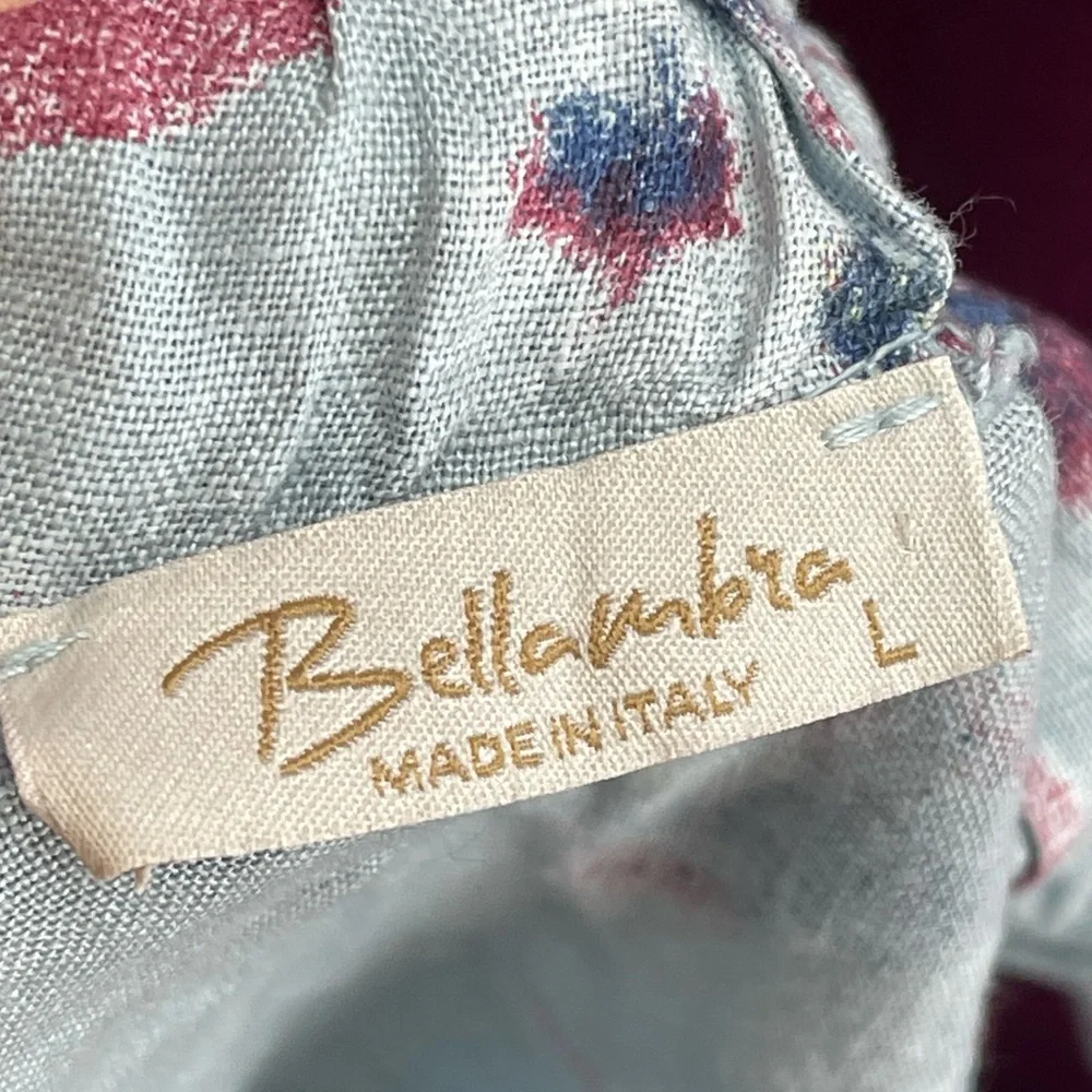 Bellambra size large blue floral print linen dress